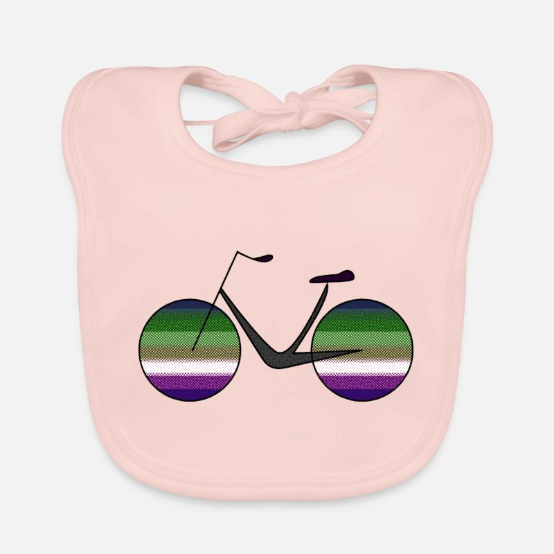 Vélo - Bavoir bio Bébé - rose