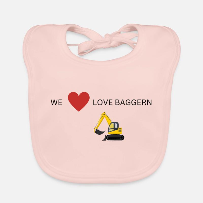 Baggern - Baby Bio-Lätzchen - Rose