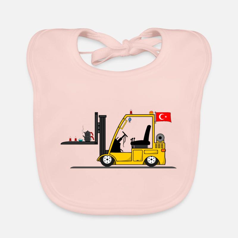 Türkischer Staplerfahrer mit Cay Tee Baby Bio-Lätzchen