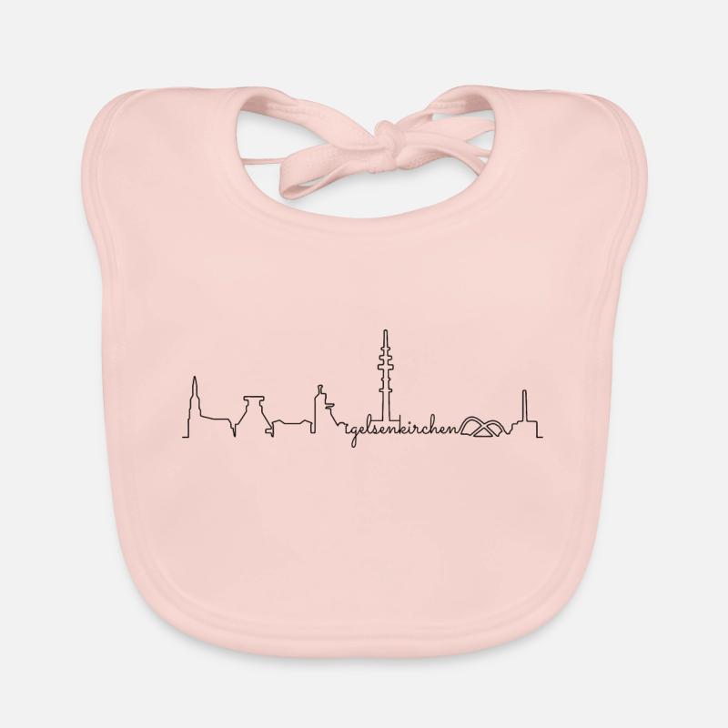 Gelsenkirchen Skyline black - Baby Bio-Lätzchen - Rose