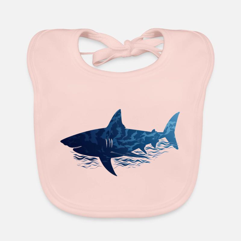 Requin Silhouette de requin Bavoir bio Bébé