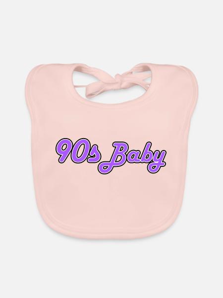 90's baby - Organic Baby Bibs - rose - Front