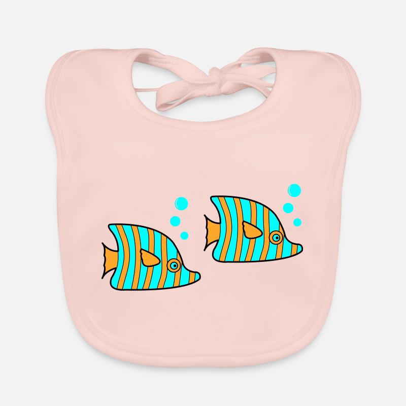 Poissons - Bavoir bio Bébé - rose