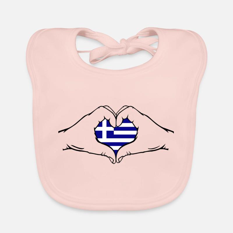 Grèce Forme de Coeur Avec Mains Bavoir bio Bébé