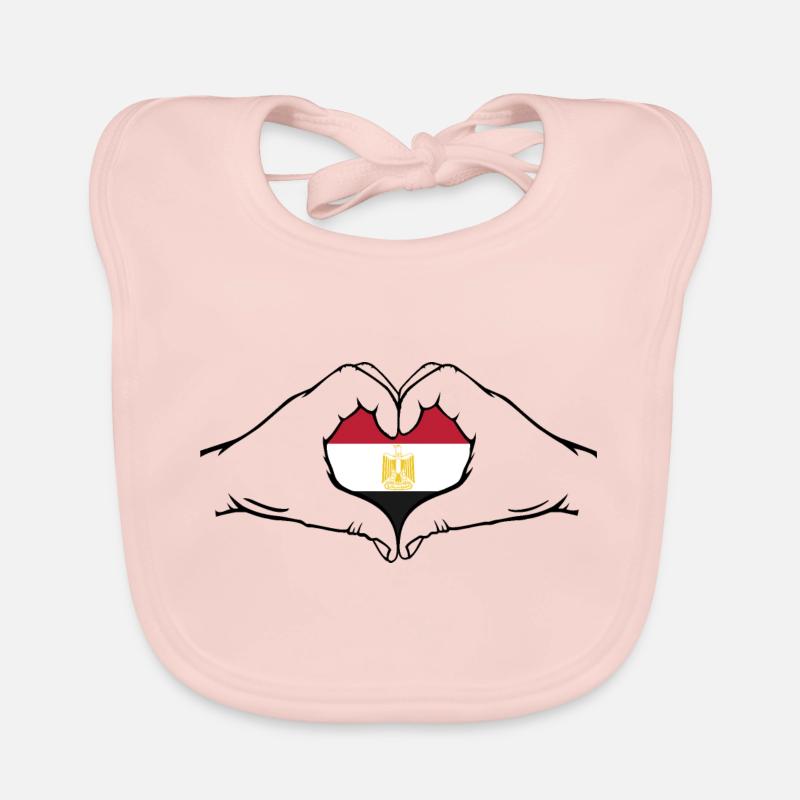 Drapeau de l’Égypte en forme de coeur Bavoir bio Bébé