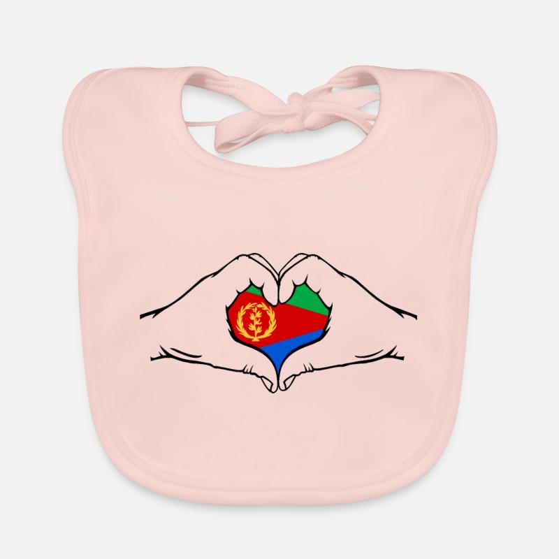 Eritrea Heart Shape Organic Baby Bibs