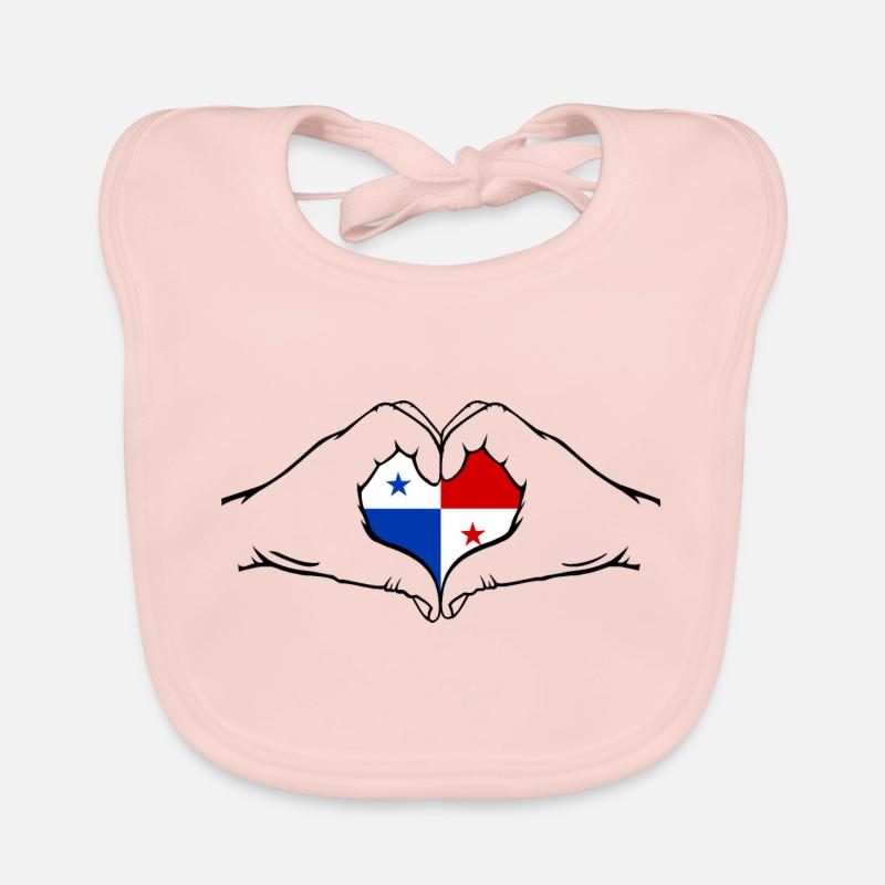 Drapeau du Panama en forme de coeur Bavoir bio Bébé
