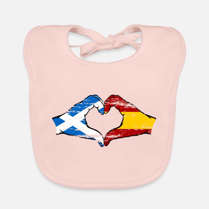 Ecosse Espagne Drapeau Aiguilles Coeur Forme D’occasion Bavoir bio Bébé