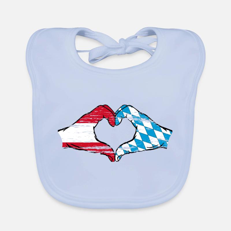 Autriche Bavière drapeau mains forme coeur utilisé Bavoir bio Bébé