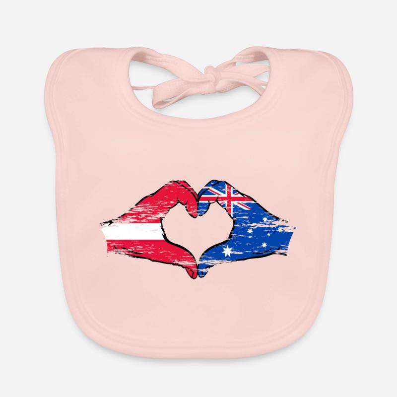 Lettonie Australie drapeau coeur utilisé Bavoir bio Bébé