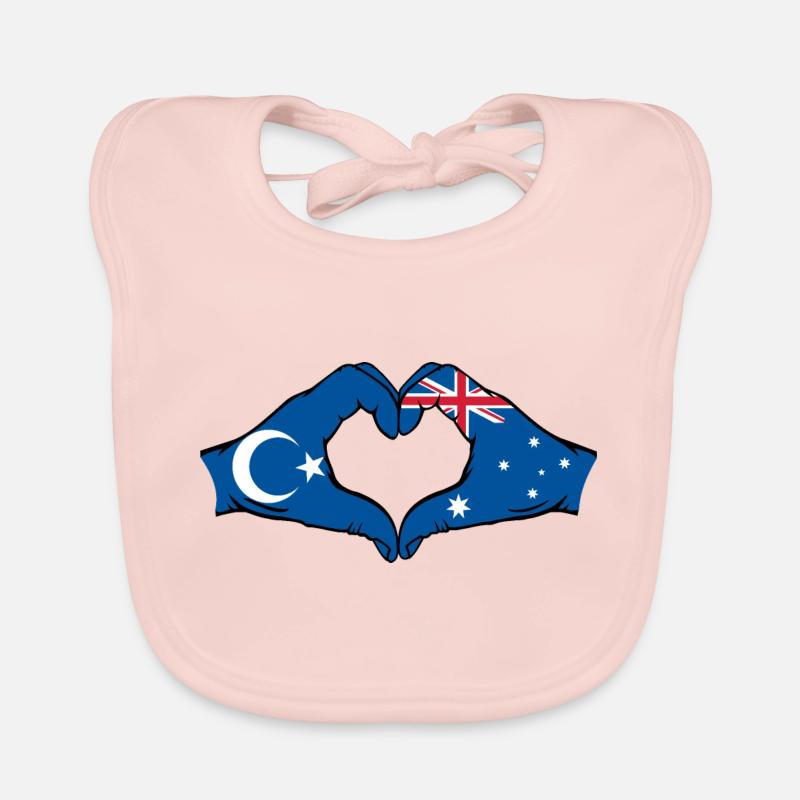 Drapeau ouïghour australien en forme de cœur Bavoir bio Bébé