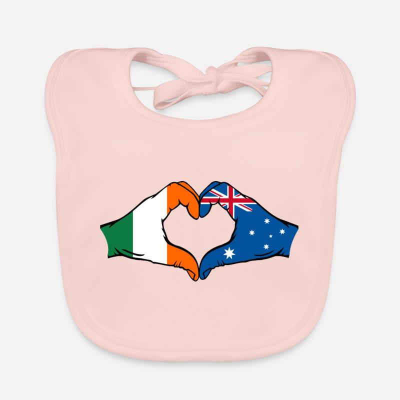 Irlande Australie Drapeau Coeur Forme De Coeur Bavoir bio Bébé
