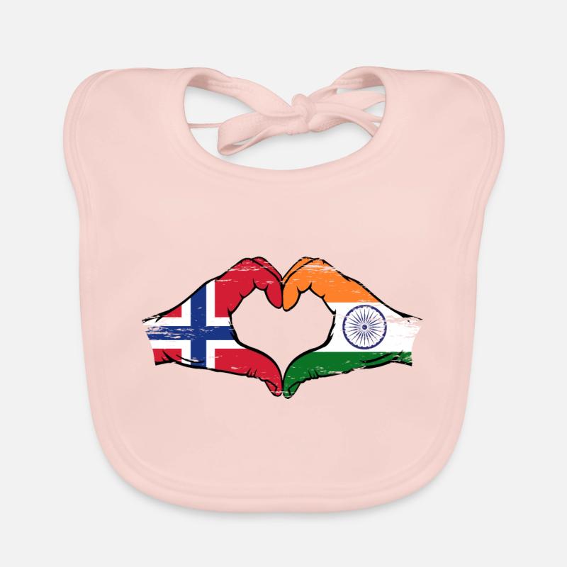 Norvège Inde mains forme de coeur utilisé Bavoir bio Bébé
