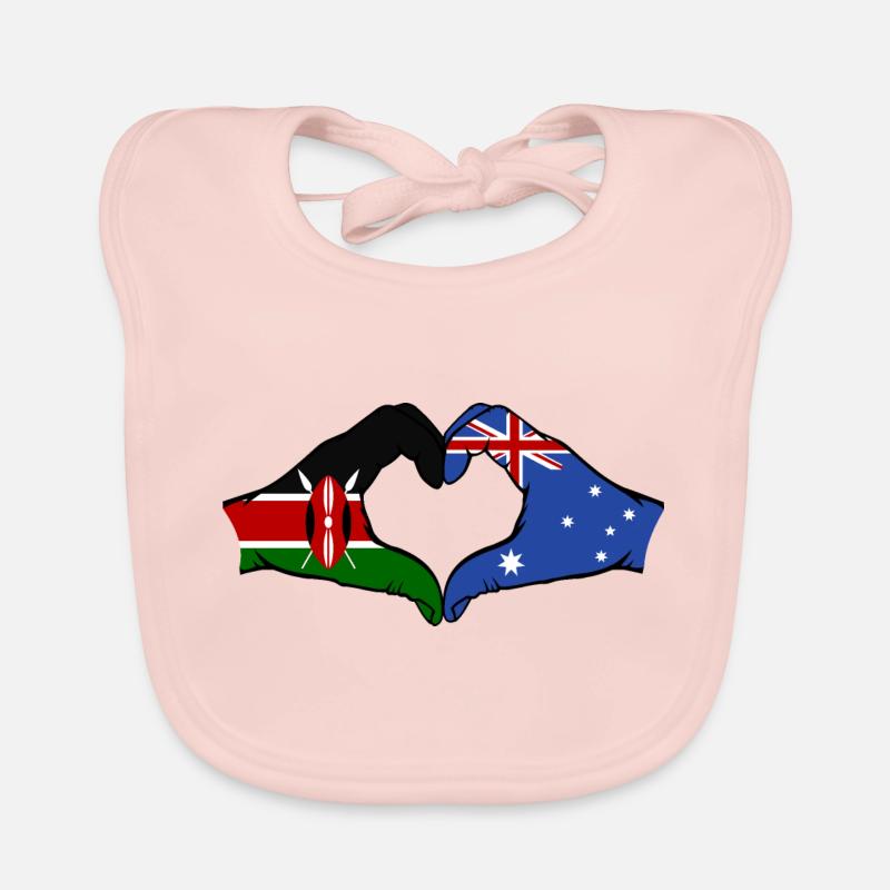 Kenya Australia Hands Heart Shape Organic Baby Bibs