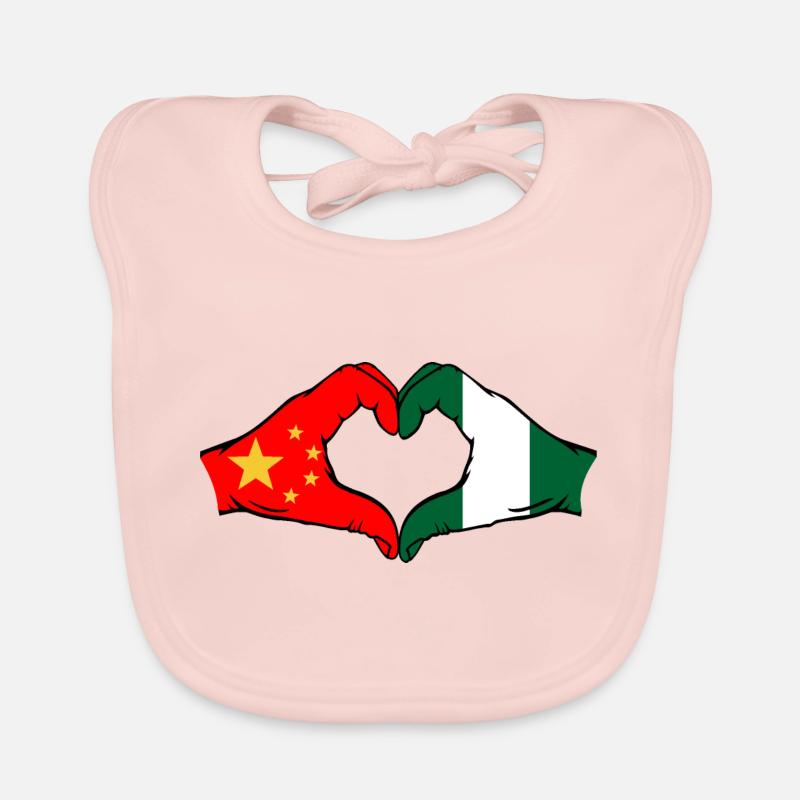 Chine Nigeria drapeau coeur forme Bavoir bio Bébé