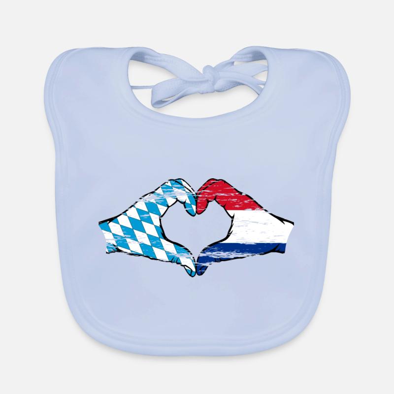 Bavière, Hollande, drapeau, mains, forme de coeur utilisé Bavoir bio Bébé