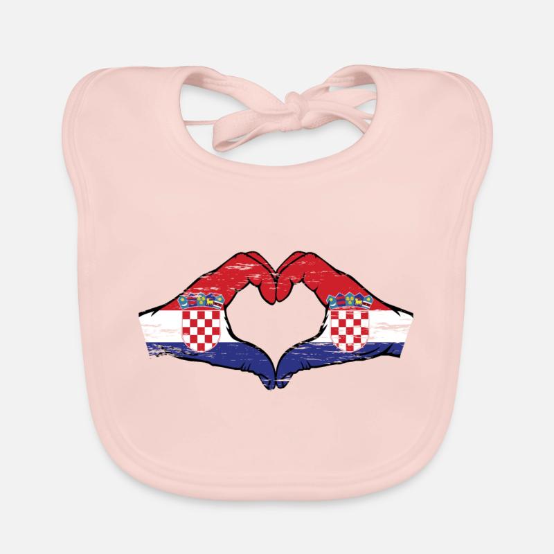 Drapeau de la Croatie mains forme de coeur utilisé Bavoir bio Bébé