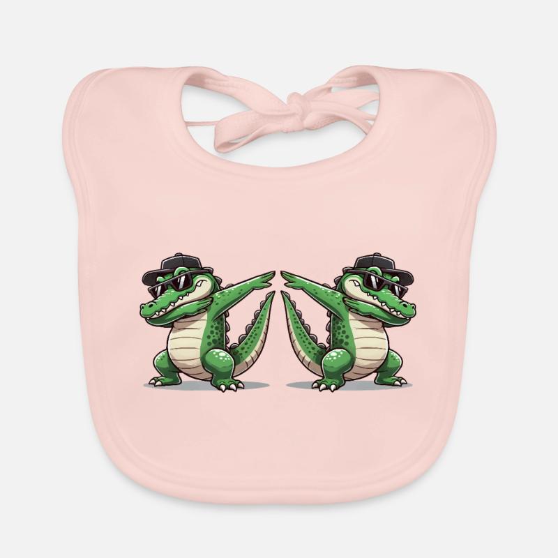 Crocodile Comic Dabbing 2 Organic Baby Bibs