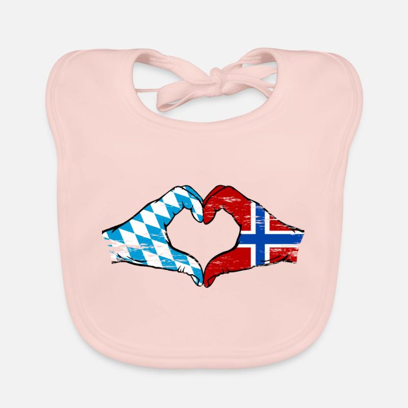 Bavière, Norvège, drapeau, aiguilles, forme de coeur utilisé Bavoir bio Bébé