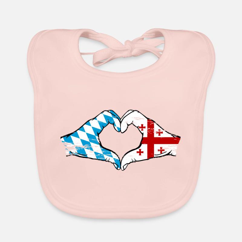 Bavière, Géorgie, drapeau, aiguilles, forme de coeur utilisé Bavoir bio Bébé
