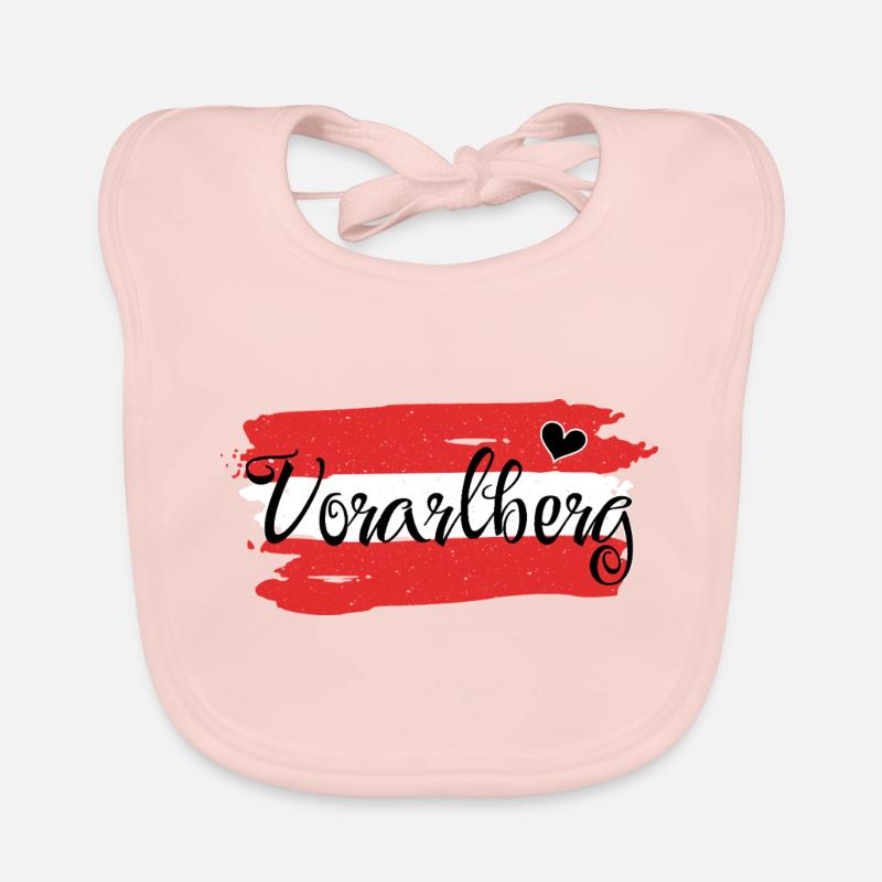 Flag Austria Vorarlberg Organic Baby Bibs