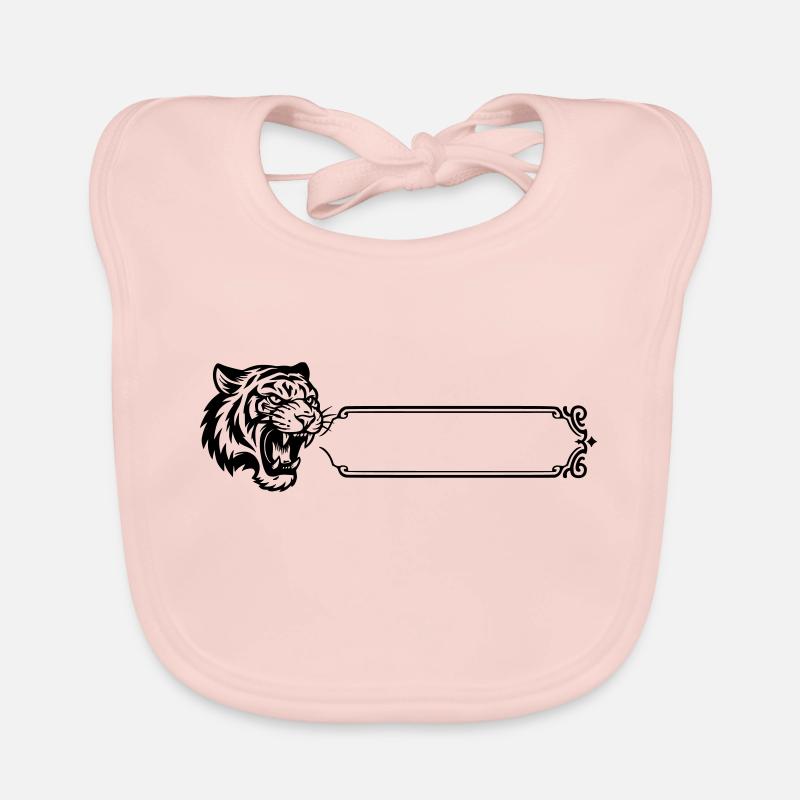Tiger - Surname, First Name Organic Baby Bibs
