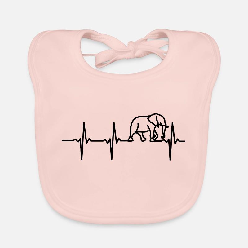 MON CŒUR BAT POUR LES ÉLÉPHANTS ! Bavoir bio Bébé