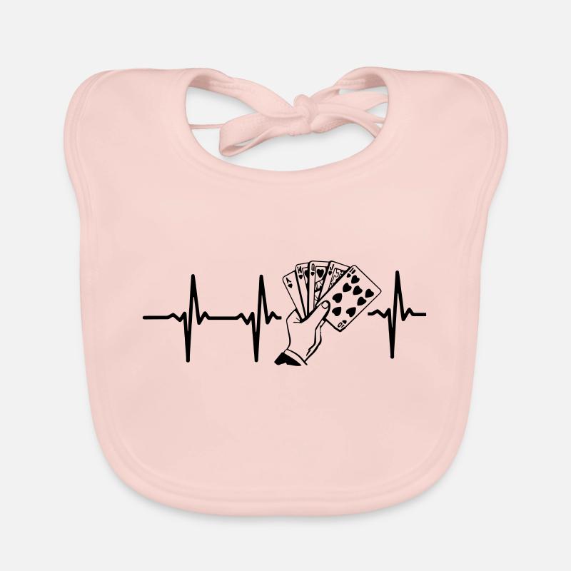 MON CŒUR BAT POUR LE POKER ! Bavoir bio Bébé
