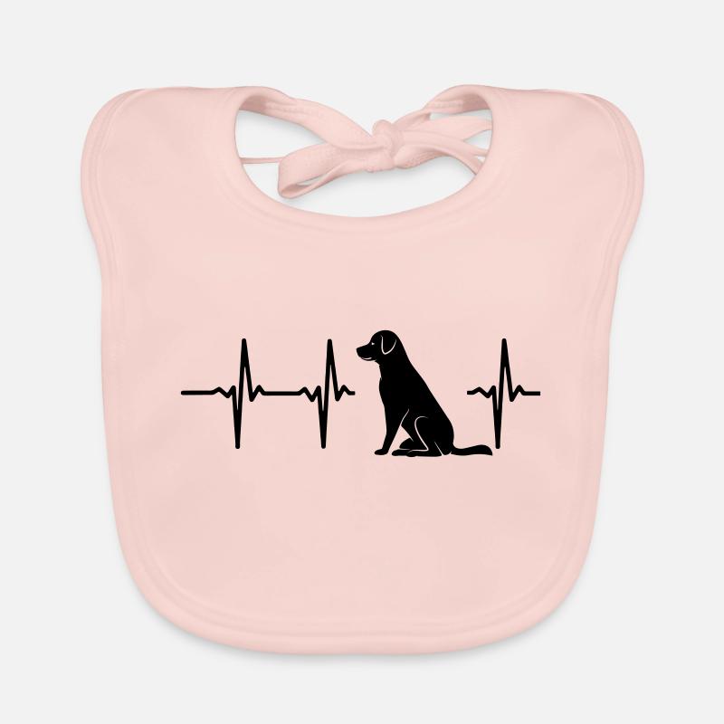 Mon cœur bat pour chiens - Bavoir bio Bébé - rose
