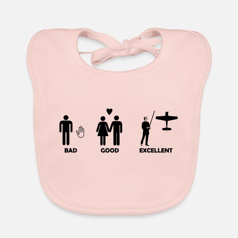bad good excellent rc pilot Organic Baby Bibs