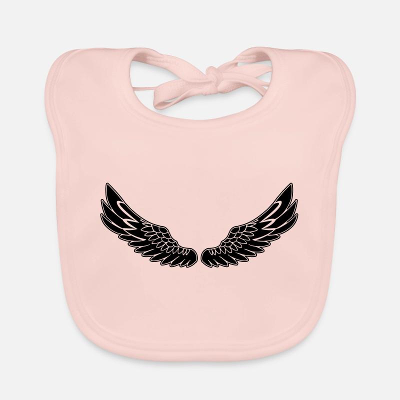 Wings black Organic Baby Bibs