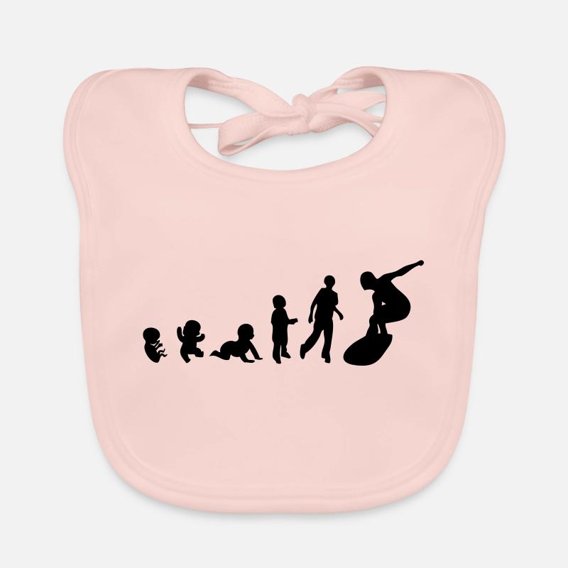 evolution homme human men sport surf Bavoir bio Bébé