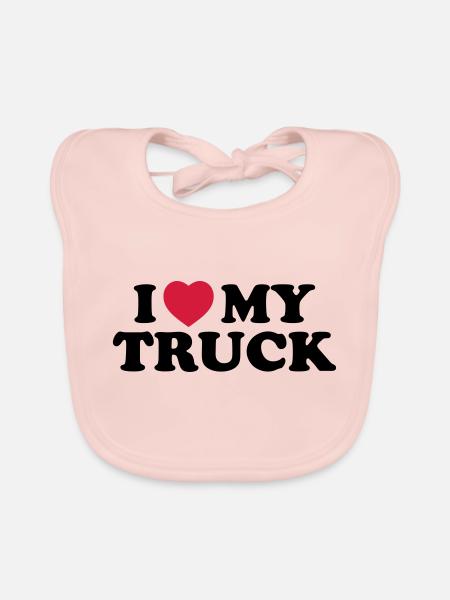 I love my truck - Baby Bio-Lätzchen - Rose - Vorne