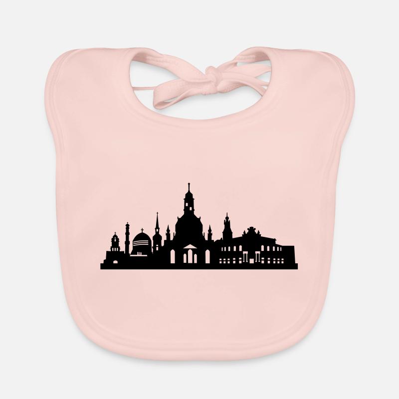 Skyline Dresden klein - Baby Bio-Lätzchen - Rose