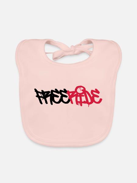 Freeride ! - Bavoir bio Bébé - rose - Devant