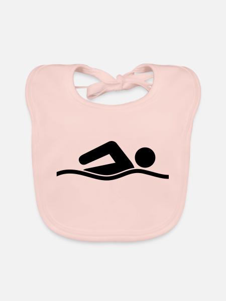 swimming__f1 - Baby Bio-Lätzchen - Rose - Vorne