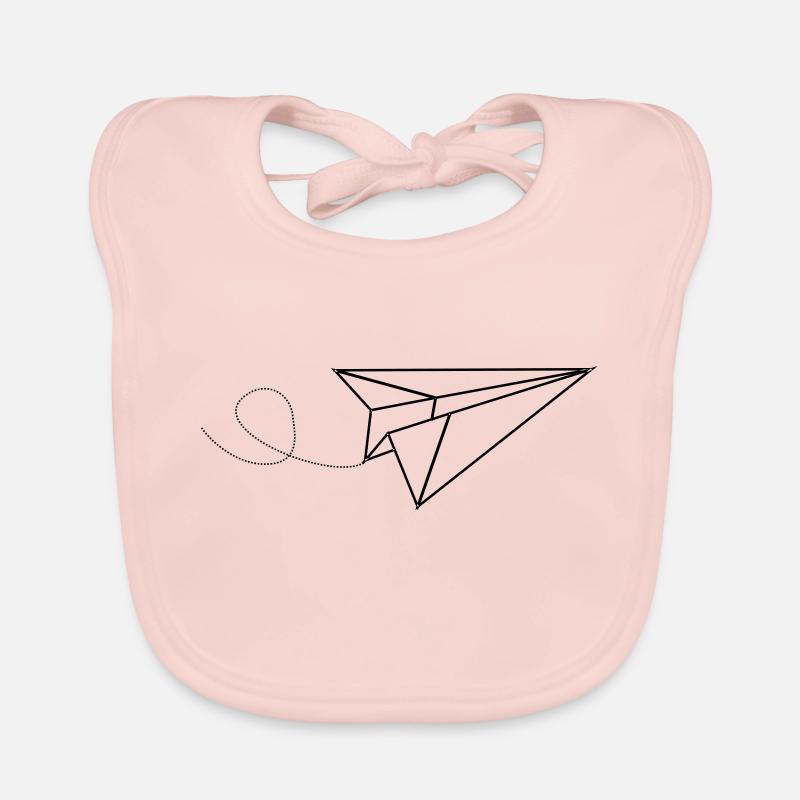papierflieger origami - Baby Bio-Lätzchen - Rose