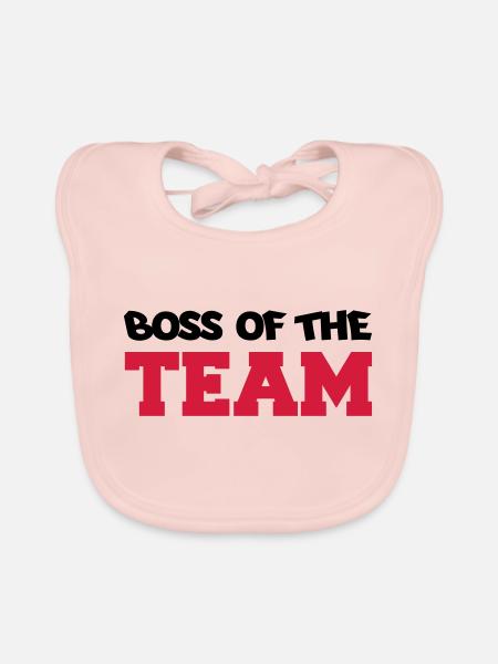 boss_of_the_team02 - Bavoir bio Bébé - rose - Devant