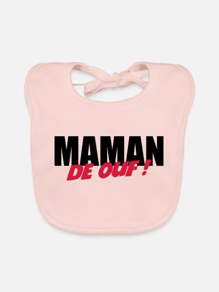 Maman de ouf ! - Bavoir bio Bébé - rose - Devant