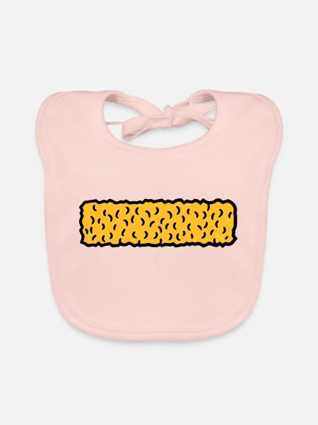 fischstäbchen lecker essen koch kinder gericht - Baby Bio-Lätzchen - Rose - Vorne