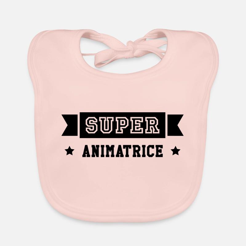 Animateur / Animatrice / Animation / Vacances - Bavoir bio Bébé - rose