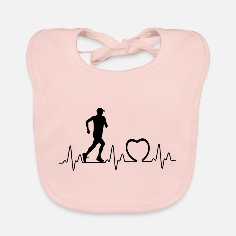 Heartbeat mit Herz Jogger1 Baby Bio-Lätzchen