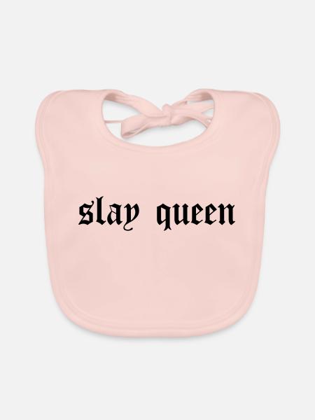 SLay queen - Organic Baby Bibs - rose - Front
