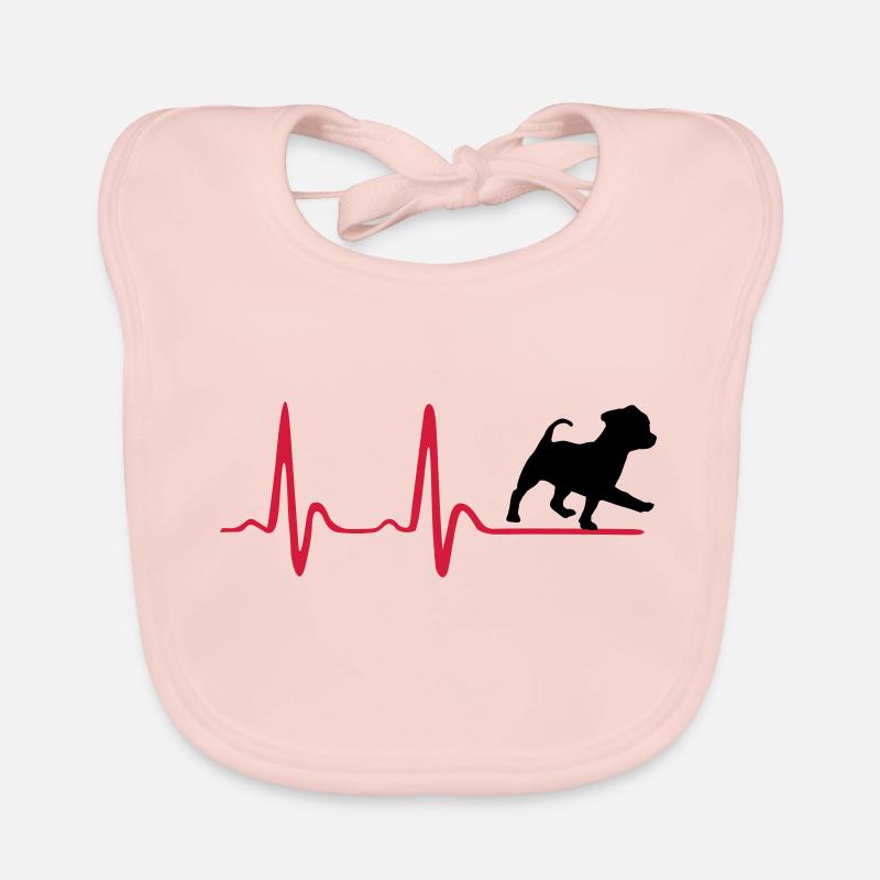 Chien, Heartbeat & cute dog Bavoir bio Bébé