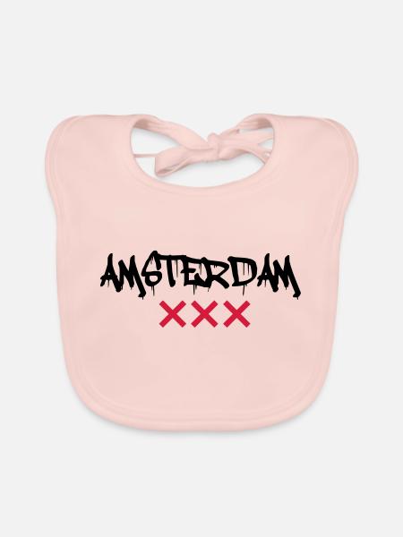 amsterdam - Organic Baby Bibs - rose - Front