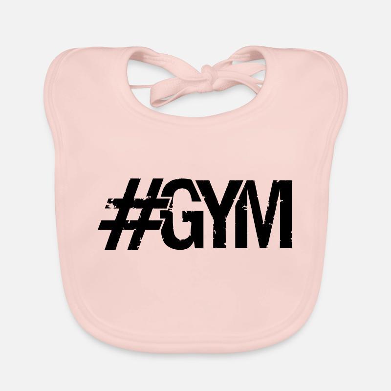 hashtag cool design gym text logo gewicht heben ha Baby Bio-Lätzchen