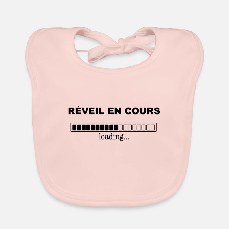 réveil en cours - Bavoir bio Bébé - rose