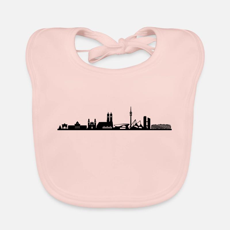Skyline - München 2018 - Baby Bio-Lätzchen - Rose