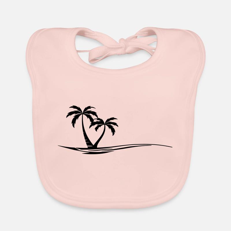 PALMIERS PLAGE Vagues Été Vacances Bavoir bio Bébé