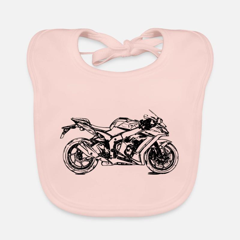 Course de moto moto course machine super athlète Bavoir bio Bébé